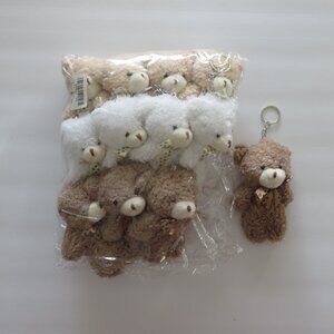 (#127) 12 Plush Teddy Bear Keychain Bag Charm Keyring